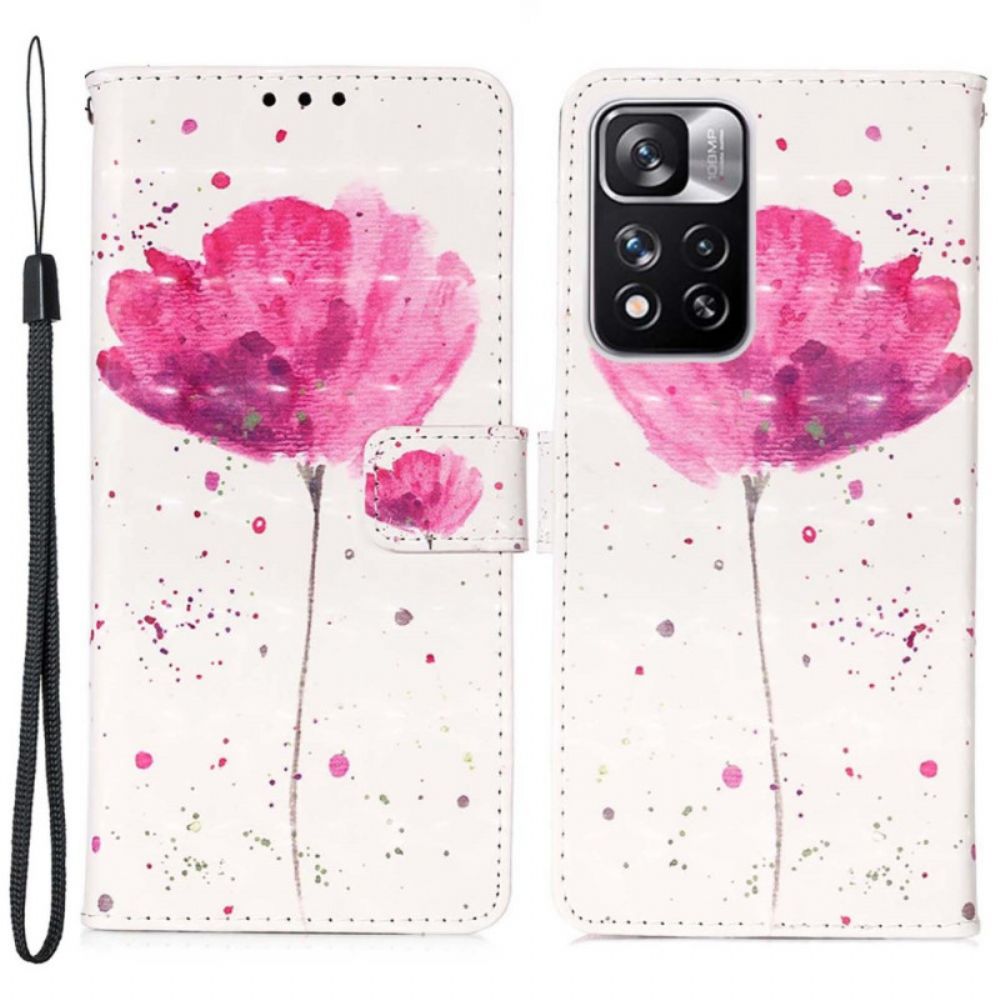 Hoesje Folio-hoesje voor Xiaomi Redmi Note 11 Pro Plus 5G Aquarel Halster