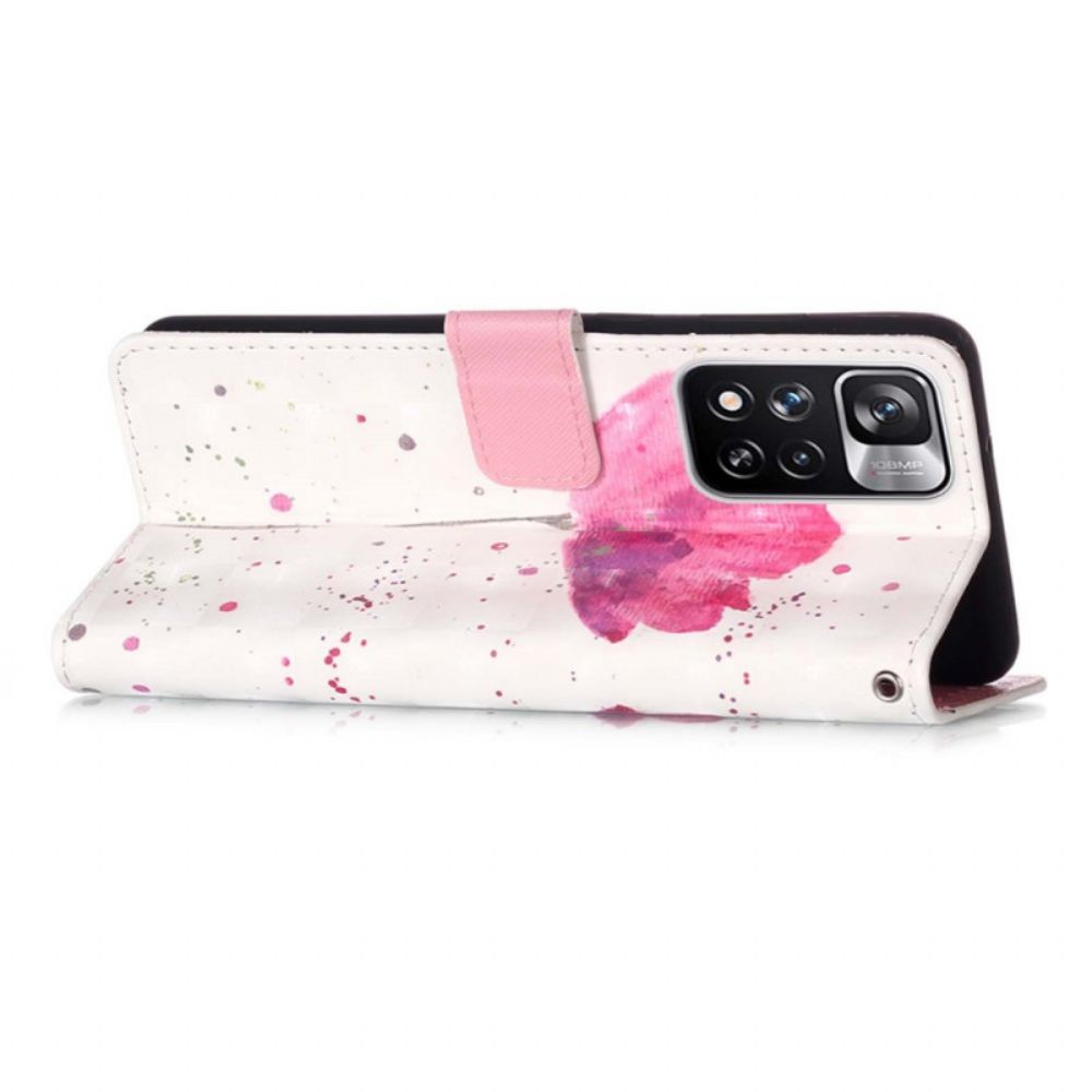 Hoesje Folio-hoesje voor Xiaomi Redmi Note 11 Pro Plus 5G Aquarel Halster