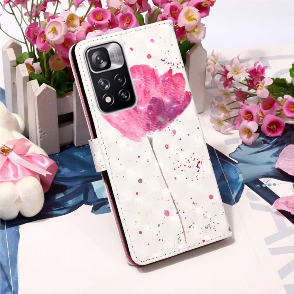 Hoesje Folio-hoesje voor Xiaomi Redmi Note 11 Pro Plus 5G Aquarel Halster