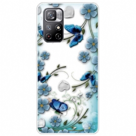 Hoesje voor Xiaomi Redmi Note 11 Pro Plus 5G Blauwe Bloemen En Vlinders