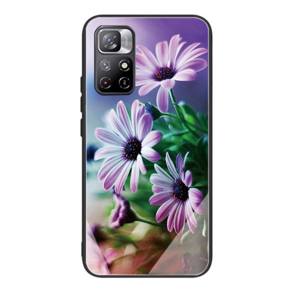 Hoesje voor Xiaomi Redmi Note 11 Pro Plus 5G Bloemen Van Gehard Glas