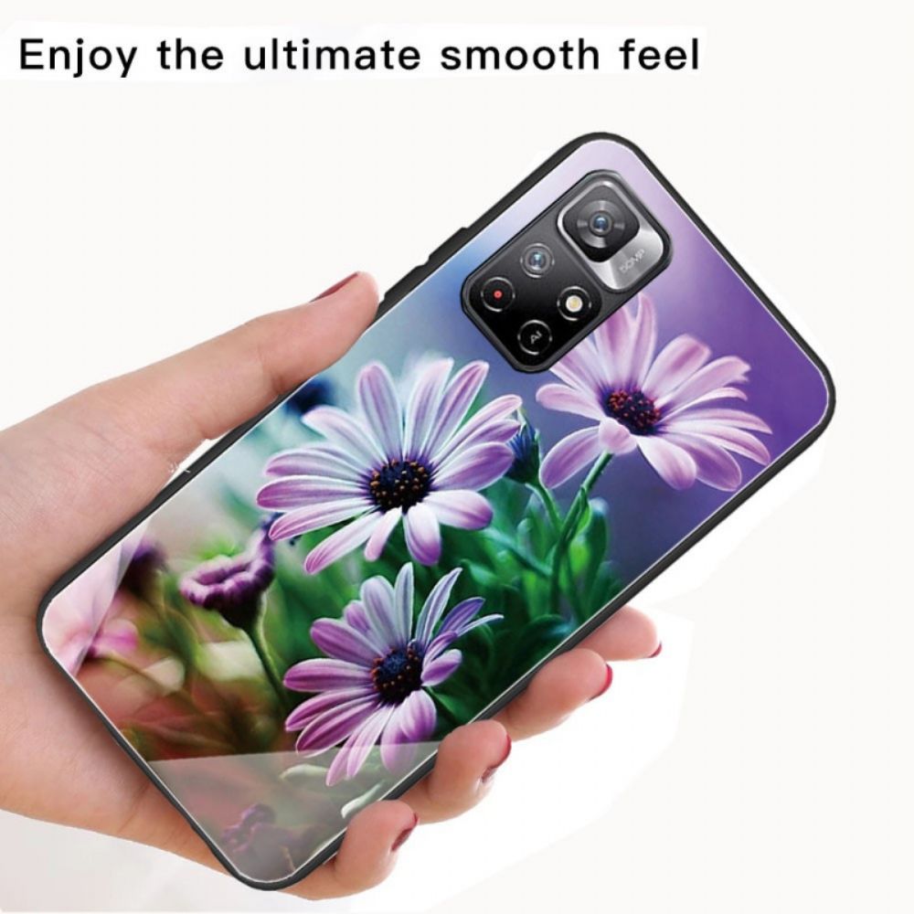 Hoesje voor Xiaomi Redmi Note 11 Pro Plus 5G Bloemen Van Gehard Glas