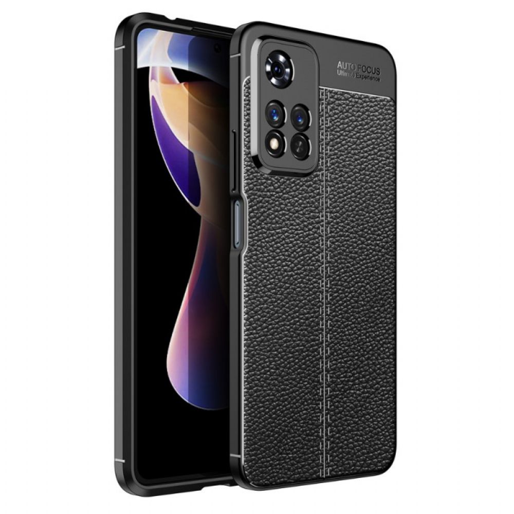 Hoesje voor Xiaomi Redmi Note 11 Pro Plus 5G Dubbele Lijn Litchi Leder Effect