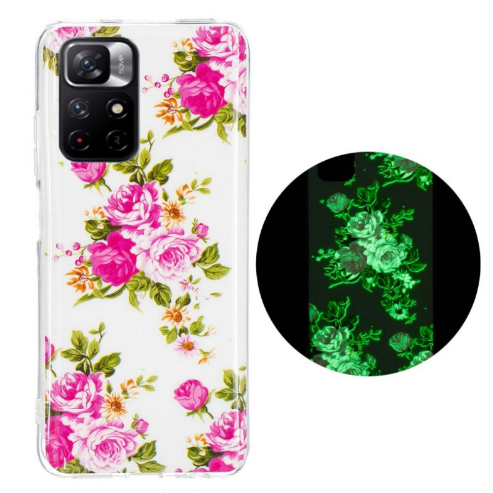 Hoesje voor Xiaomi Redmi Note 11 Pro Plus 5G Fluorescerende Vrijheidsbloemen