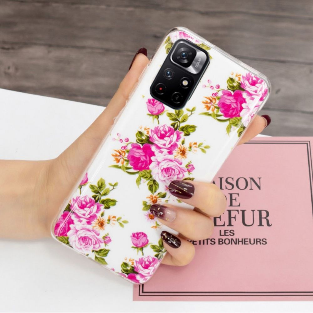 Hoesje voor Xiaomi Redmi Note 11 Pro Plus 5G Fluorescerende Vrijheidsbloemen