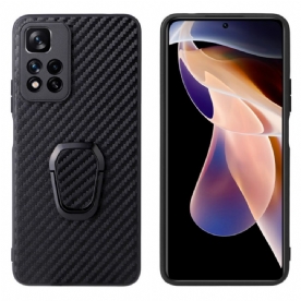 Hoesje voor Xiaomi Redmi Note 11 Pro Plus 5G Koolstofvezelring-ondersteuning