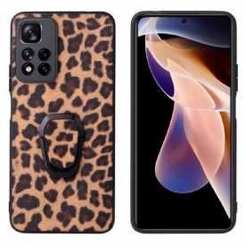 Hoesje voor Xiaomi Redmi Note 11 Pro Plus 5G Luipaardstijl Ringsteun