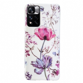 Hoesje voor Xiaomi Redmi Note 11 Pro Plus 5G Marmerbloemen