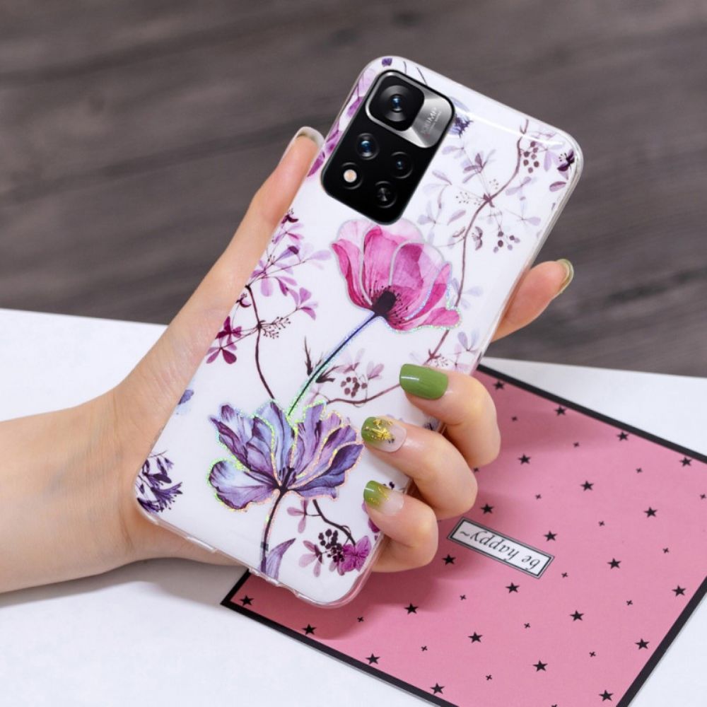 Hoesje voor Xiaomi Redmi Note 11 Pro Plus 5G Marmerbloemen