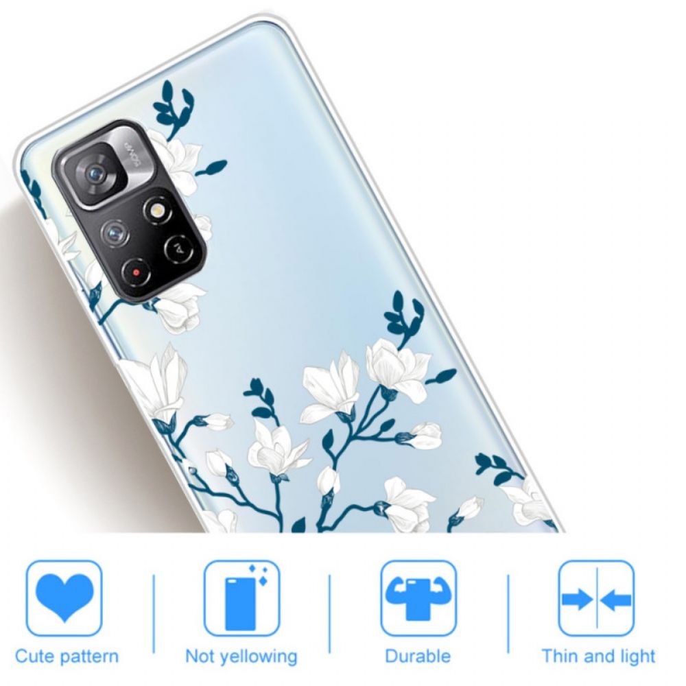 Hoesje voor Xiaomi Redmi Note 11 Pro Plus 5G Witte Bloemen