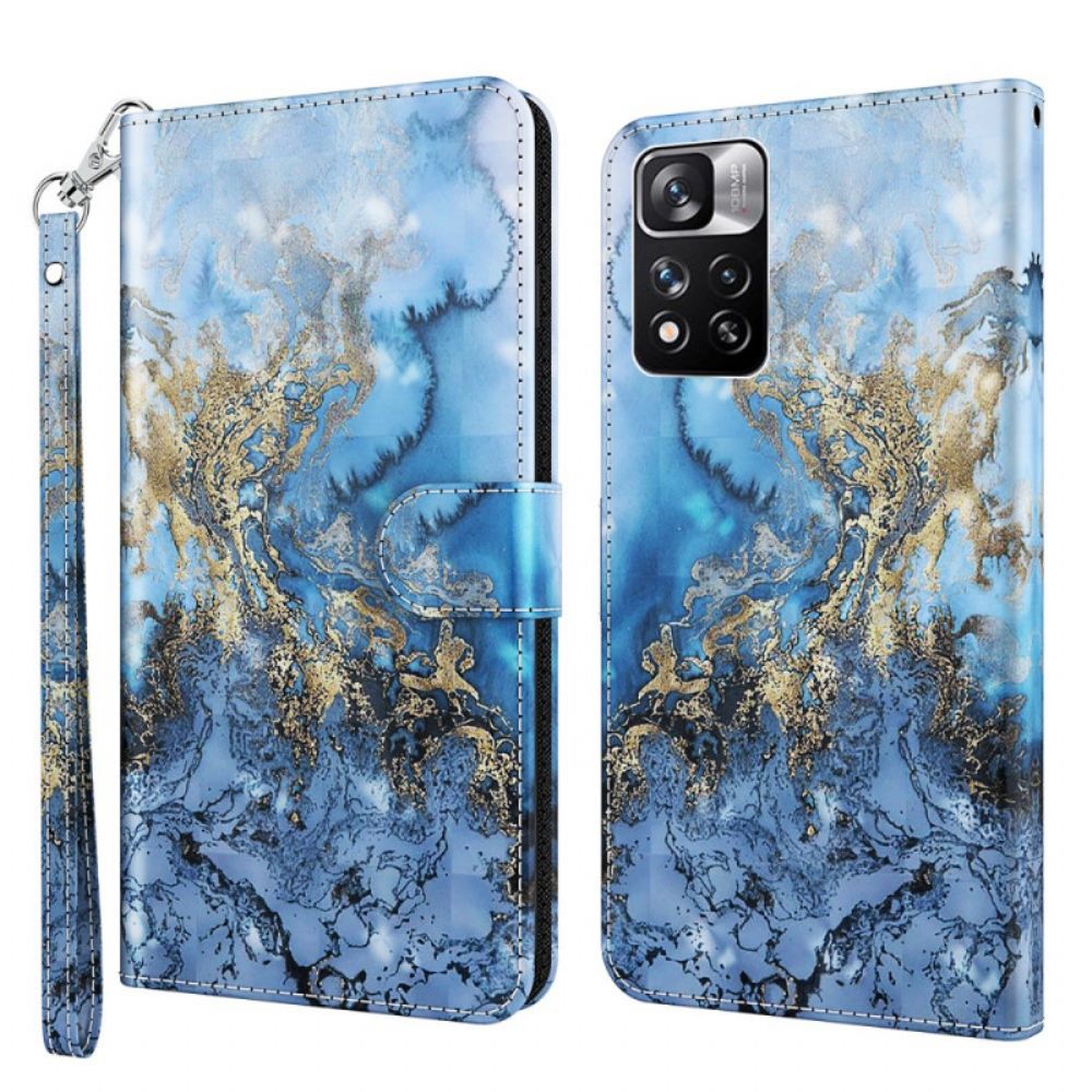 Leren Hoesje voor Xiaomi Redmi Note 11 Pro Plus 5G 3d Marmeren Patroon