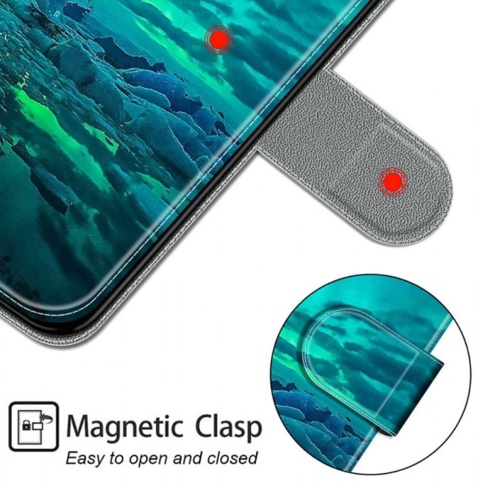 Leren Hoesje voor Xiaomi Redmi Note 11 Pro Plus 5G Met Ketting Landschap Band