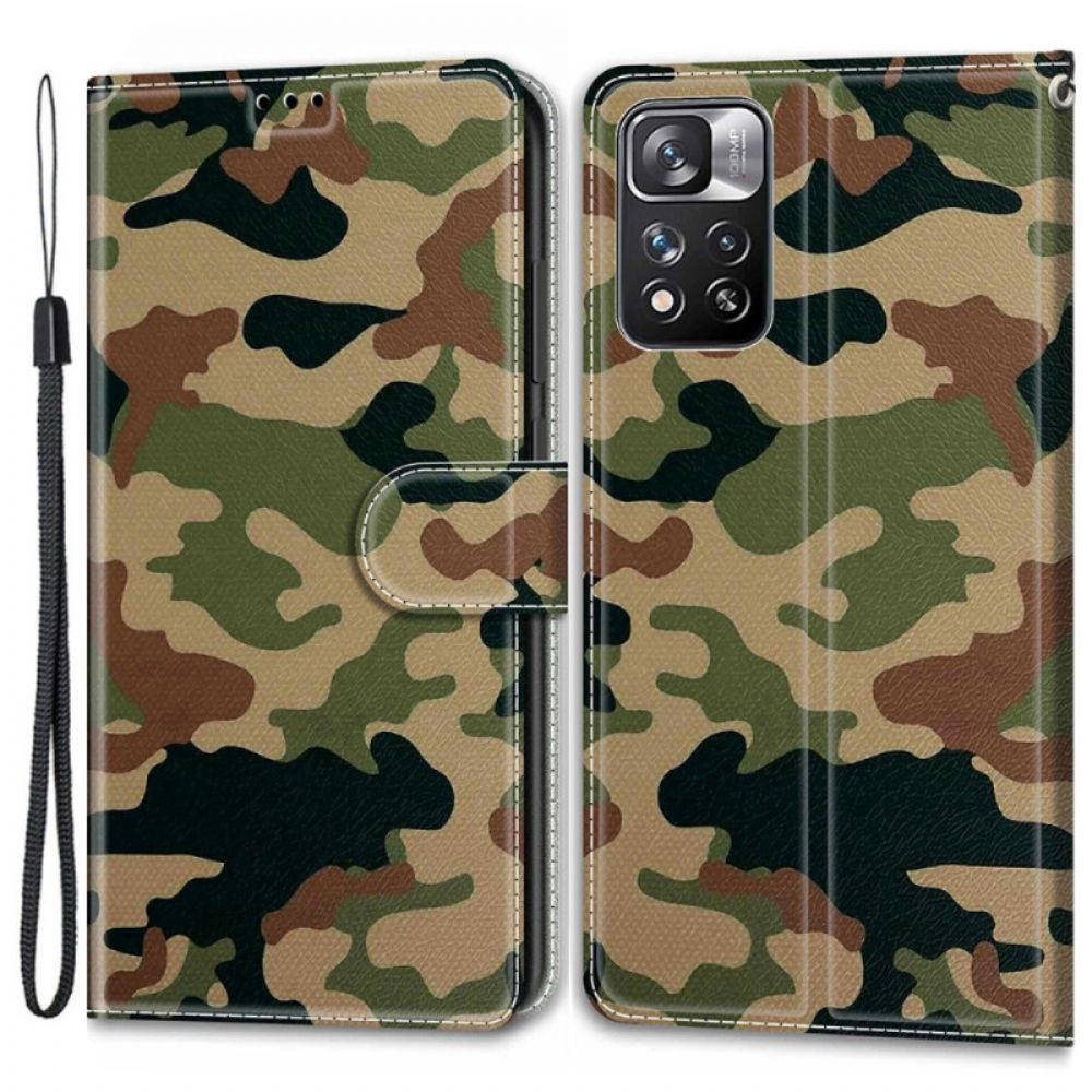 Leren Hoesje voor Xiaomi Redmi Note 11 Pro Plus 5G Militaire Camouflage