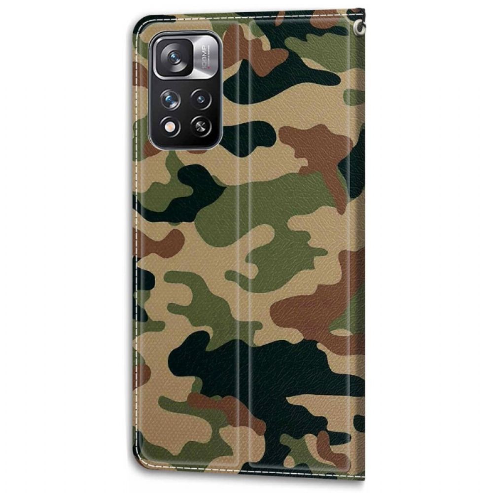 Leren Hoesje voor Xiaomi Redmi Note 11 Pro Plus 5G Militaire Camouflage