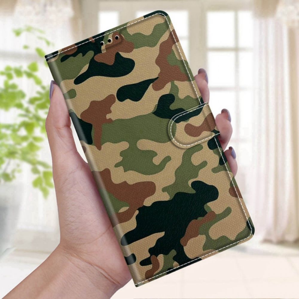 Leren Hoesje voor Xiaomi Redmi Note 11 Pro Plus 5G Militaire Camouflage