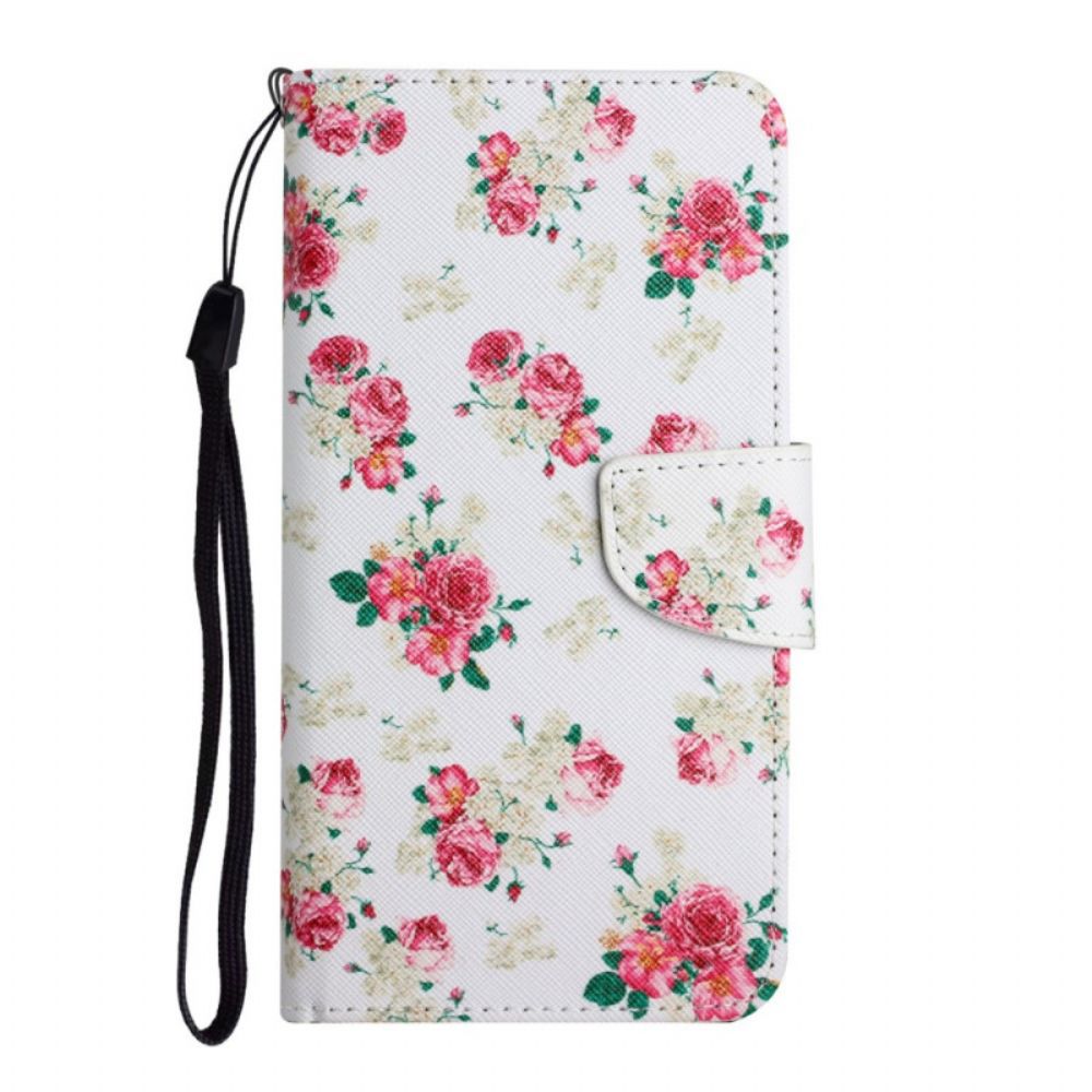 Leren Hoesje voor Xiaomi Redmi Note 11 Pro Plus 5G Royal Liberty-bloemen