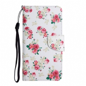 Leren Hoesje voor Xiaomi Redmi Note 11 Pro Plus 5G Royal Liberty-bloemen