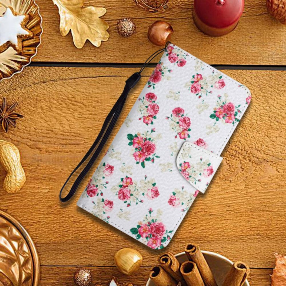 Leren Hoesje voor Xiaomi Redmi Note 11 Pro Plus 5G Royal Liberty-bloemen