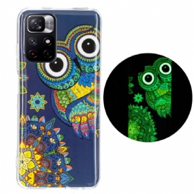 Telefoonhoesje voor Xiaomi Redmi Note 11 Pro Plus 5G Fluorescerende Mandala Uil