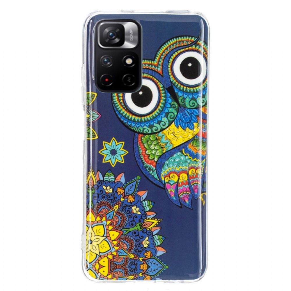 Telefoonhoesje voor Xiaomi Redmi Note 11 Pro Plus 5G Fluorescerende Mandala Uil