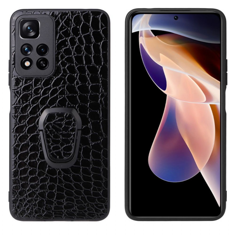 Telefoonhoesje voor Xiaomi Redmi Note 11 Pro Plus 5G Krokodil Stijl Ring-ondersteuning