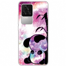 Hoesje voor Poco F4 Siliconen Panda Omgekeerd