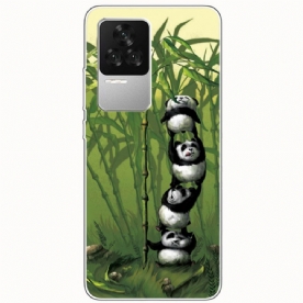 Hoesje voor Poco F4 Stapel Panda's