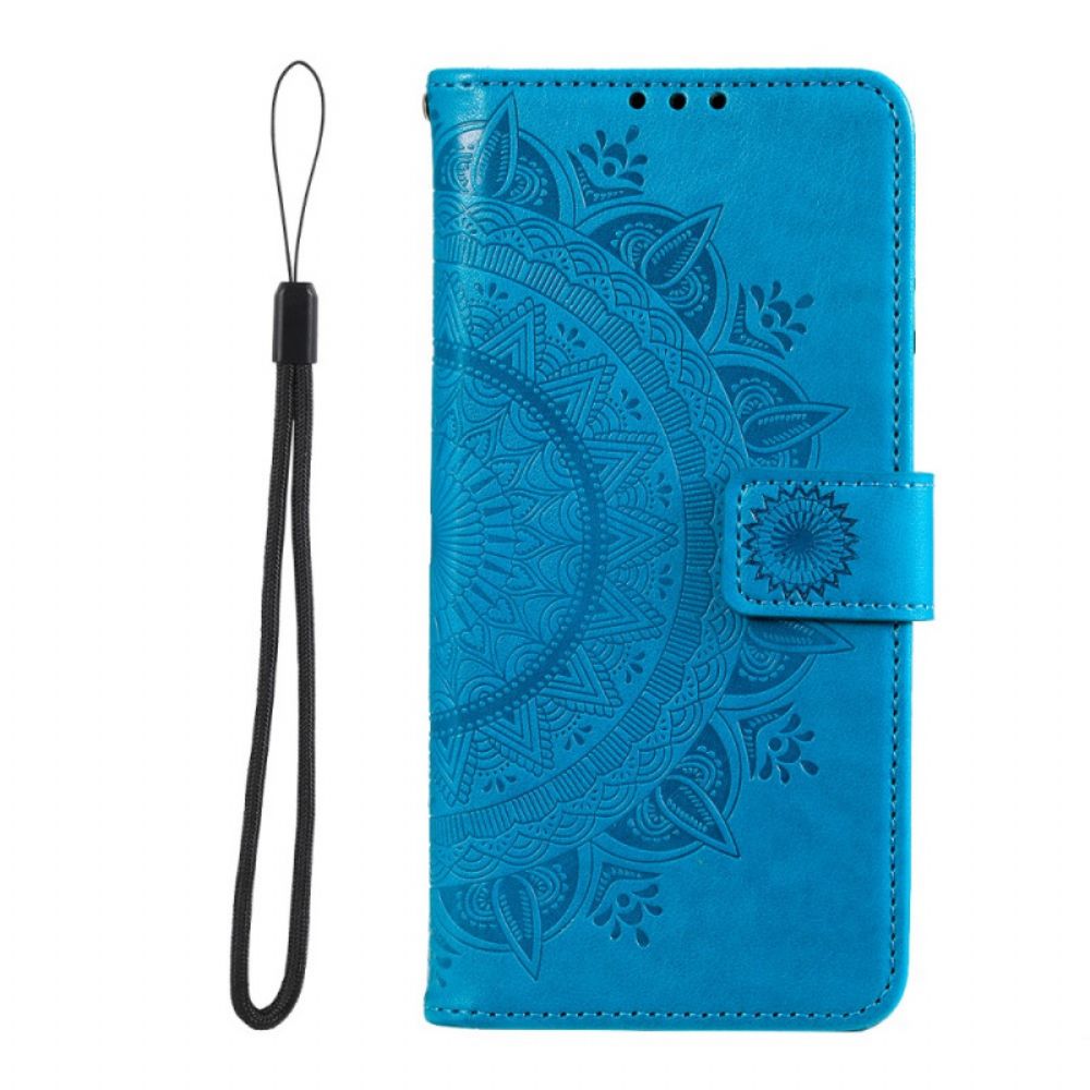 Leren Hoesje voor Poco F4 Zonnemandala Met Lanyard