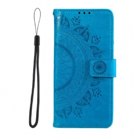 Leren Hoesje voor Poco F4 Zonnemandala Met Lanyard