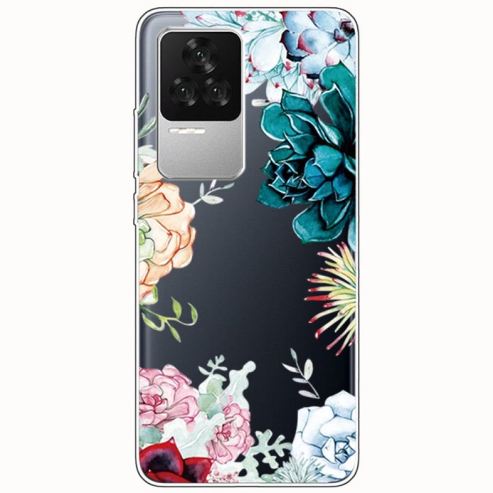 Telefoonhoesje voor Poco F4 Transparante Bloemen