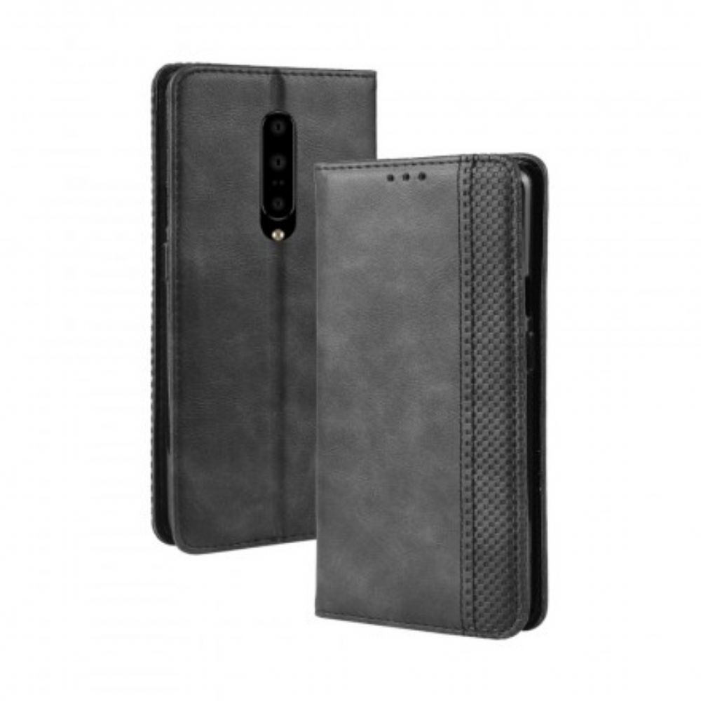 Bescherming Hoesje voor OnePlus 7 Pro Folio-hoesje Vintage Gestileerd Leereffect