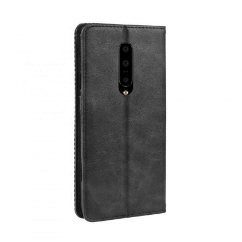 Bescherming Hoesje voor OnePlus 7 Pro Folio-hoesje Vintage Gestileerd Leereffect