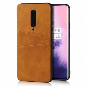 Hoesje voor OnePlus 7 Pro Dubbele Kaarthouder Met Leerstructuur