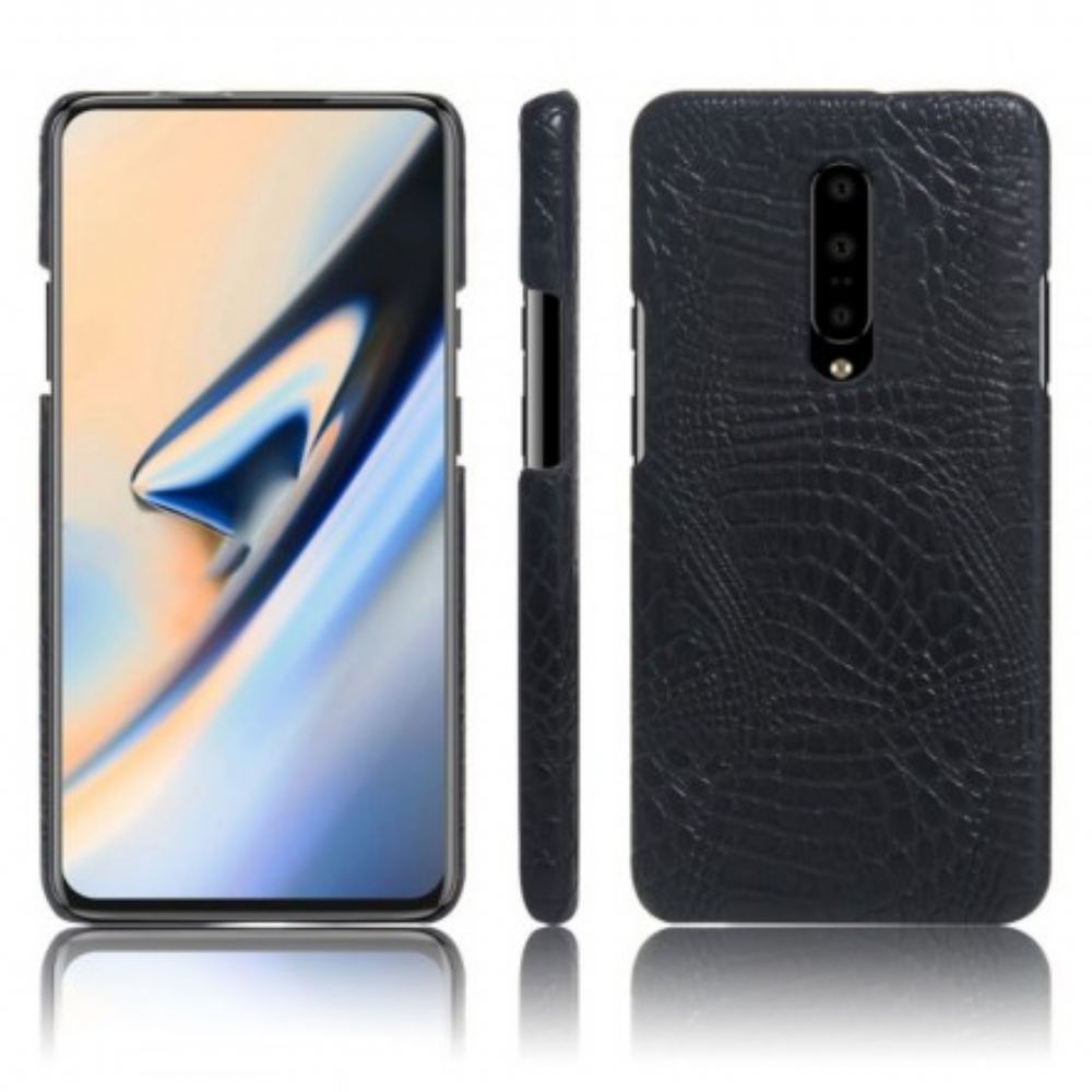 Hoesje voor OnePlus 7 Pro Krokodillenleereffect