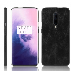 Hoesje voor OnePlus 7 Pro Naad Leereffect