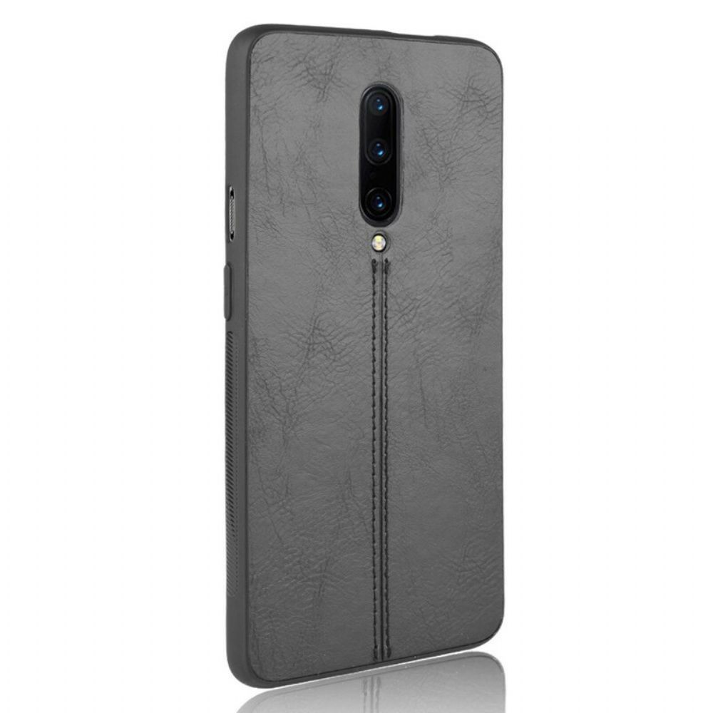 Hoesje voor OnePlus 7 Pro Naad Leereffect