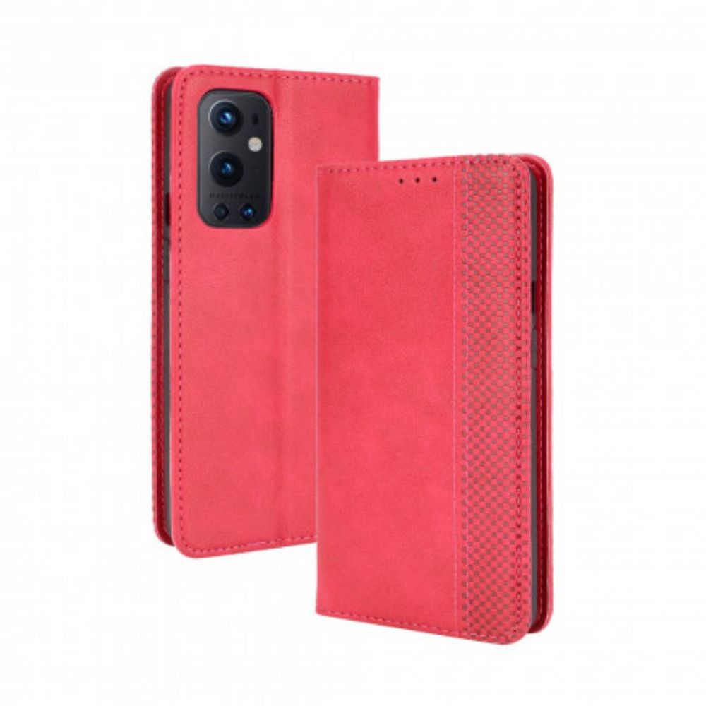 Bescherming Hoesje voor OnePlus 9 Pro Folio-hoesje Vintage Gestileerd Leereffect