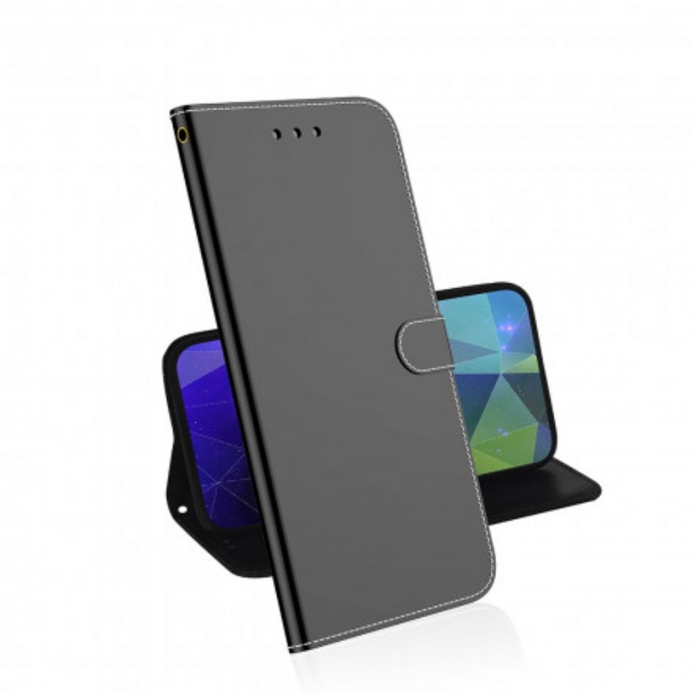 Flip Case voor OnePlus 9 Pro Spiegel Van Kunstleer