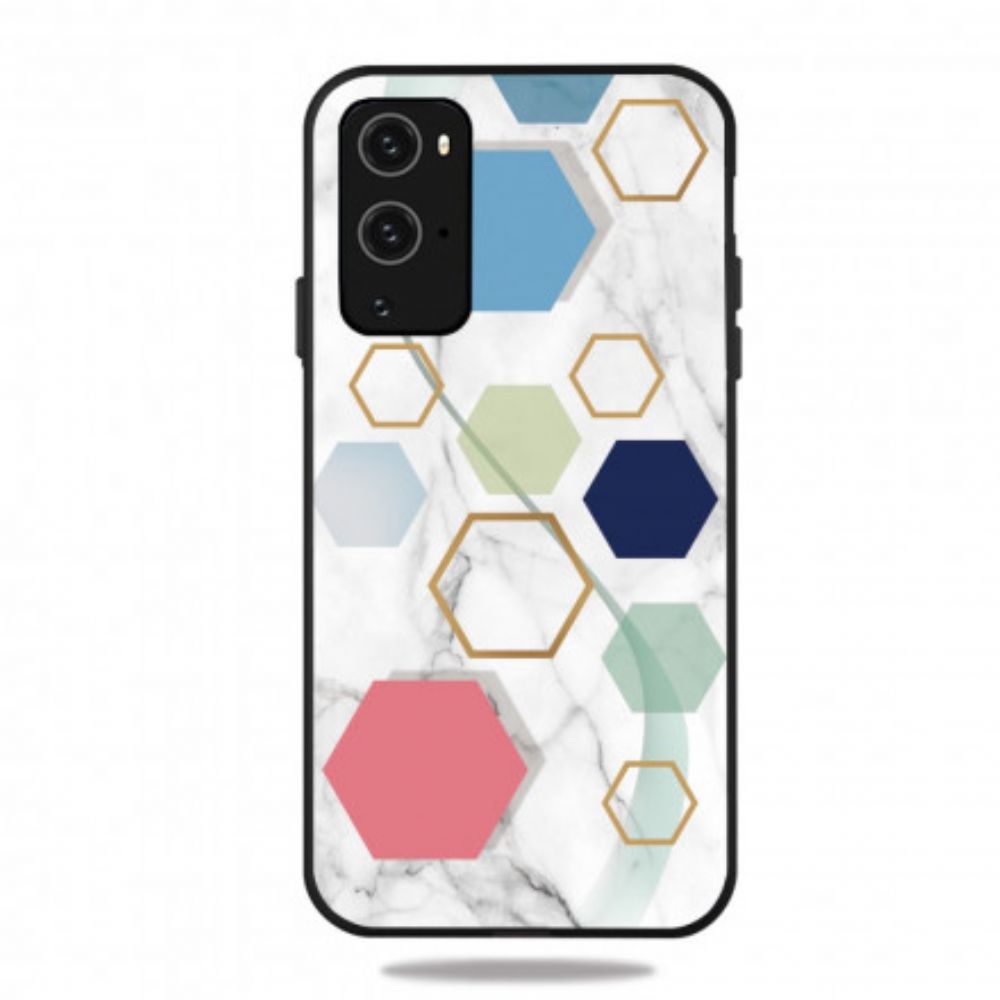 Hoesje voor OnePlus 9 Pro Gekleurd Geometrie Marmer