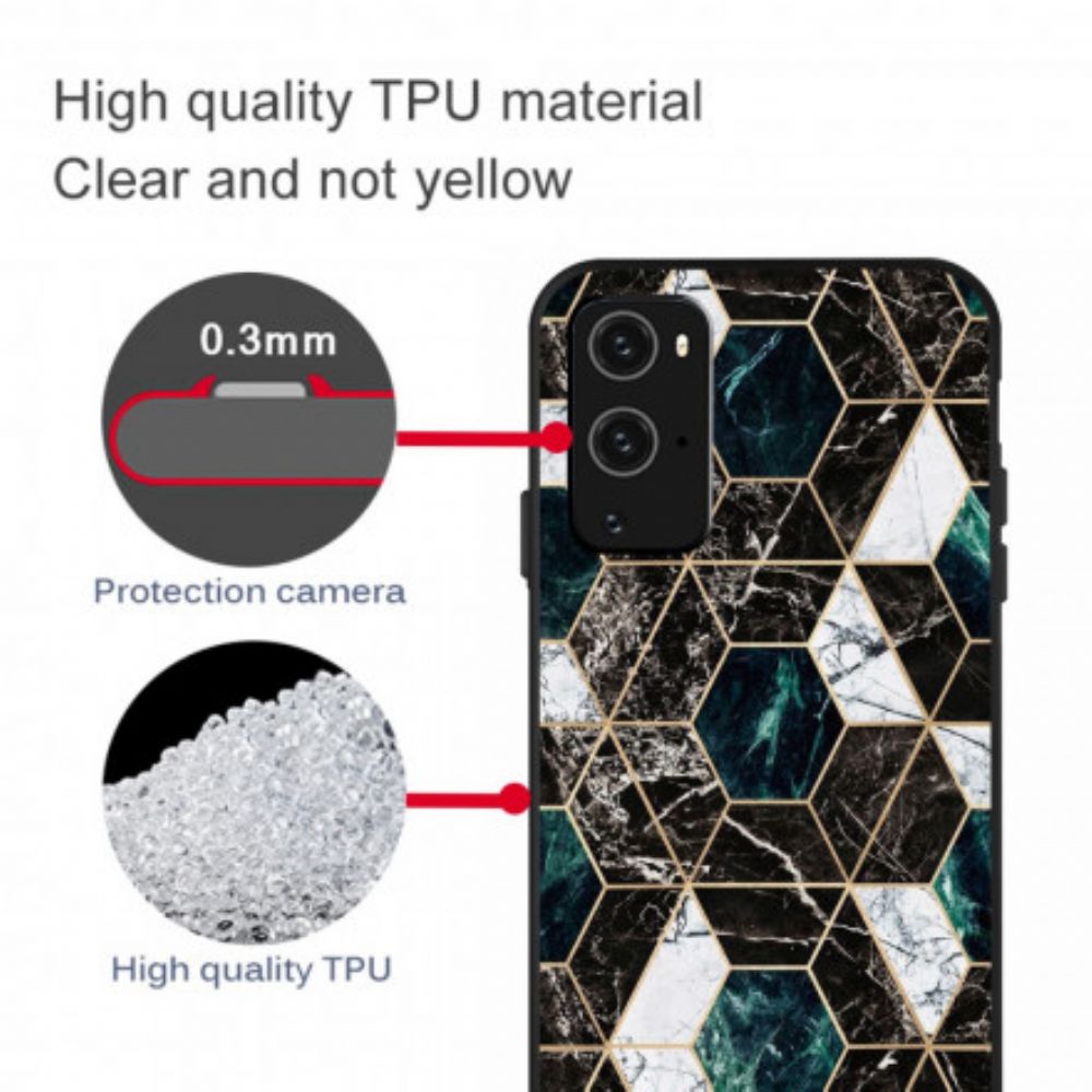 Hoesje voor OnePlus 9 Pro Gekleurd Geometrie Marmer