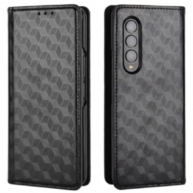 Bescherming Hoesje voor Samsung Galaxy Z Fold 4 Folio-hoesje 3d-kubus