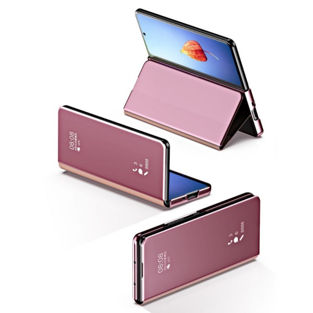 Bescherming Hoesje voor Samsung Galaxy Z Fold 4 Folio-hoesje Spiegel En Transparantie