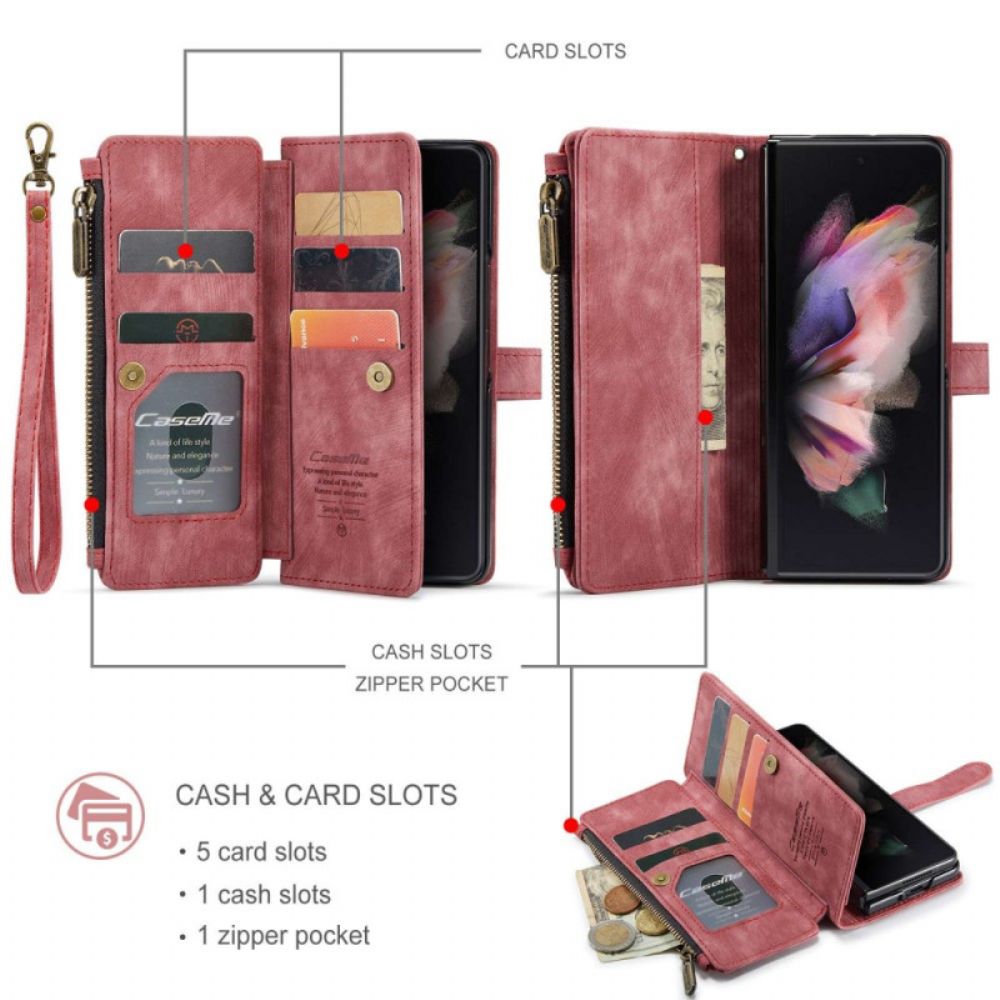 Flip Case voor Samsung Galaxy Z Fold 4 Portemonnee Leren Caseme Series C30 Portemonnee