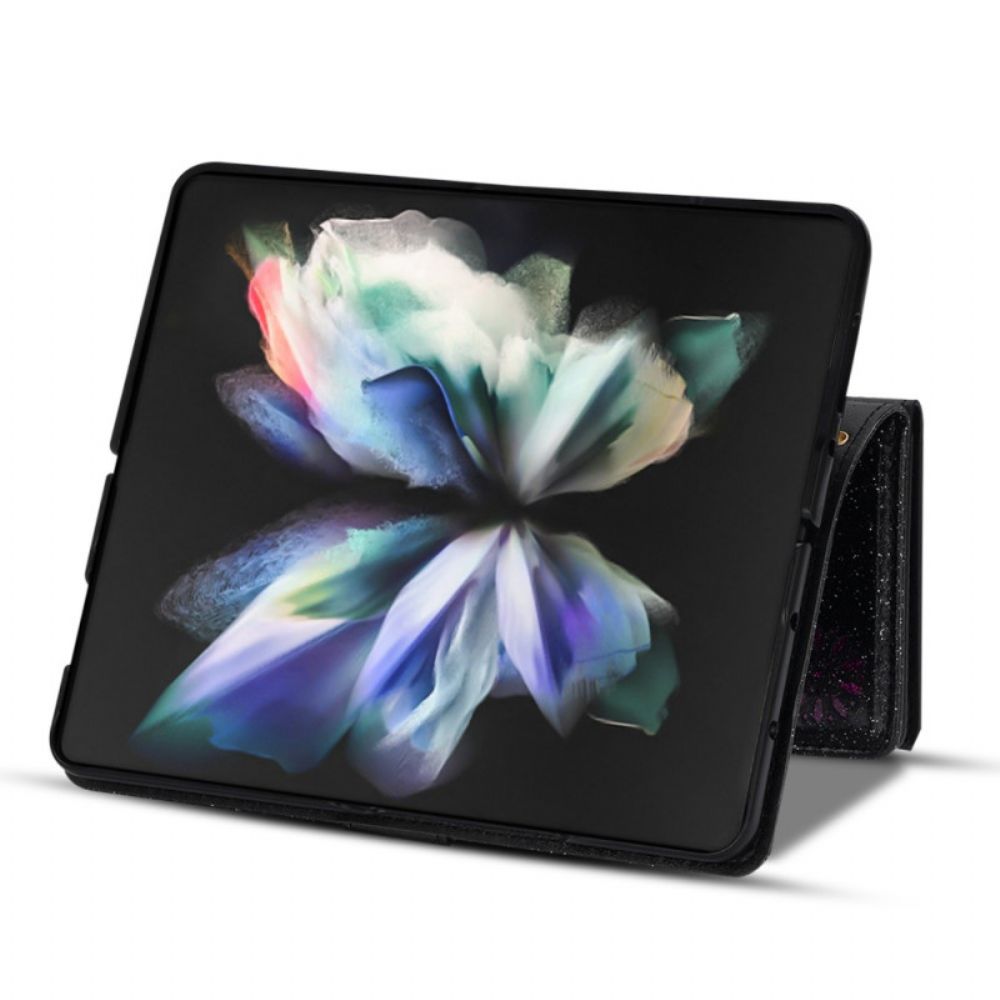 Folio-hoesje voor Samsung Galaxy Z Fold 4 Ultra Lovertjes Met Riem