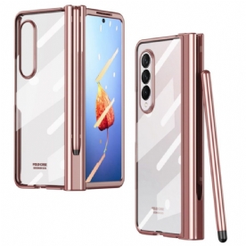 Hoesje voor Samsung Galaxy Z Fold 4 Berijpte Schelp Met Stylus