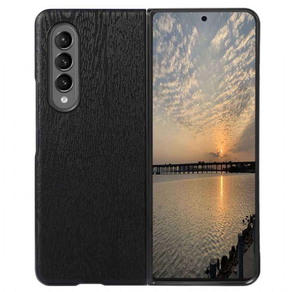 Hoesje voor Samsung Galaxy Z Fold 4 Kunstleer Houtstructuur