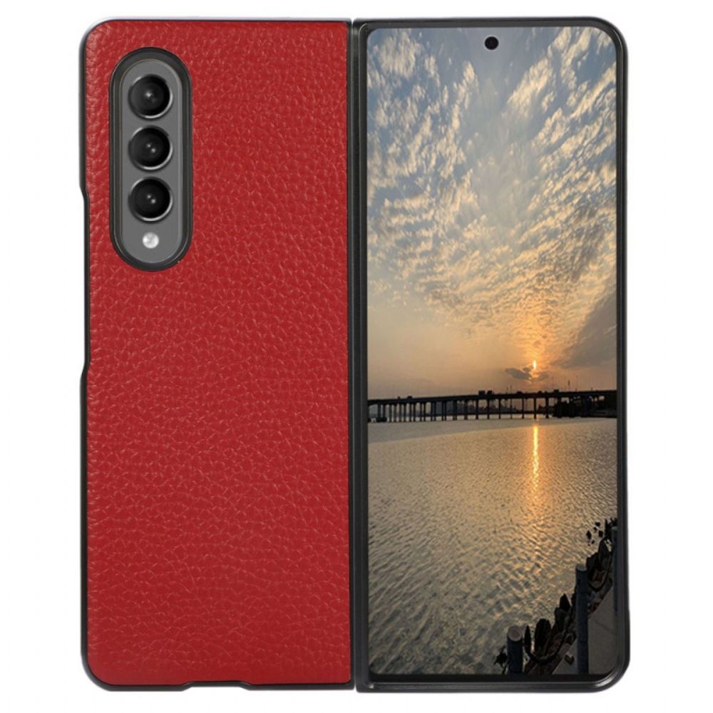 Hoesje voor Samsung Galaxy Z Fold 4 Litchi-kunstleer Met Vintage Effect