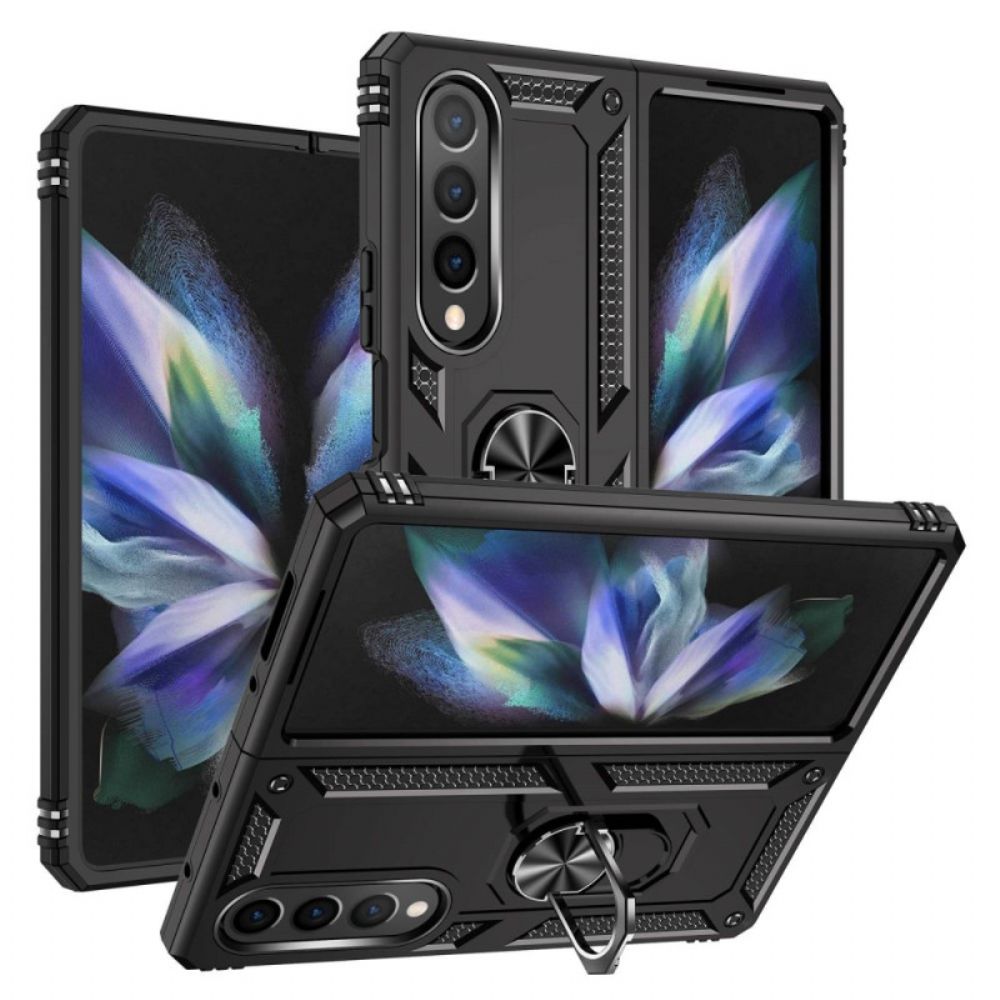 Hoesje voor Samsung Galaxy Z Fold 4 Militaire Rang Met Ring