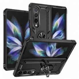 Hoesje voor Samsung Galaxy Z Fold 4 Militaire Rang Met Ring