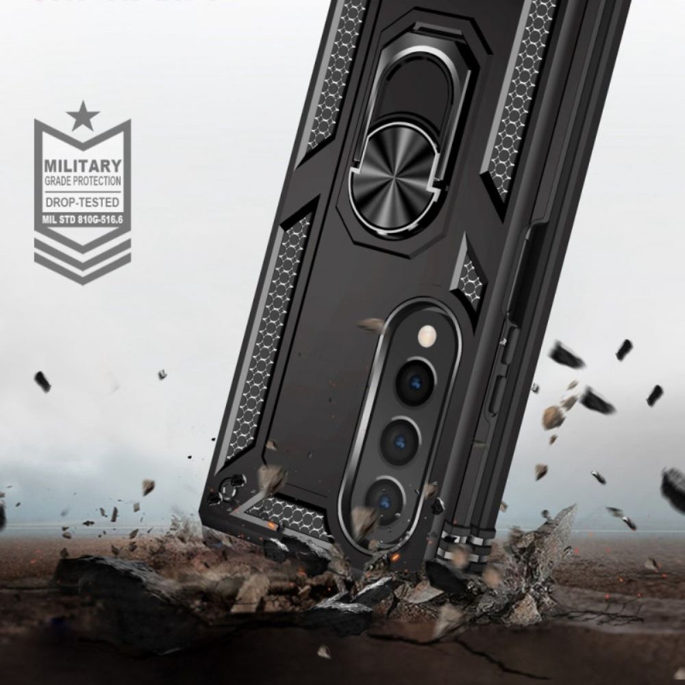 Hoesje voor Samsung Galaxy Z Fold 4 Militaire Rang Met Ring